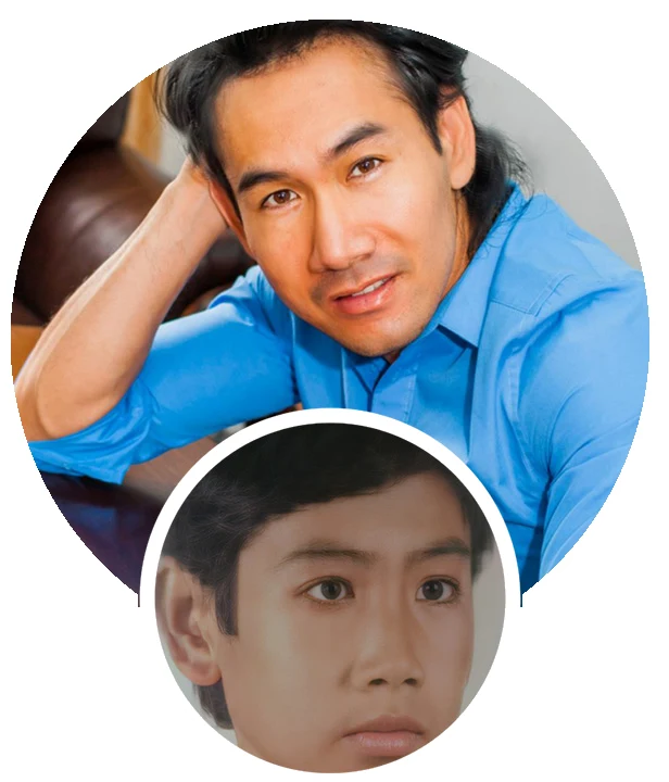 Khanh Ngô as a child and today